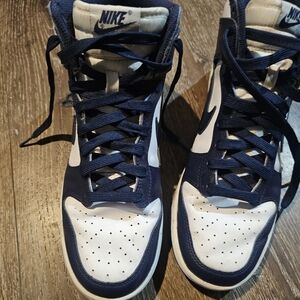 Nike Navy and White Dunks